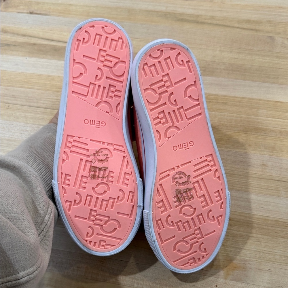 Coral Canvas Kids Sneakers - Picture 2 of 3